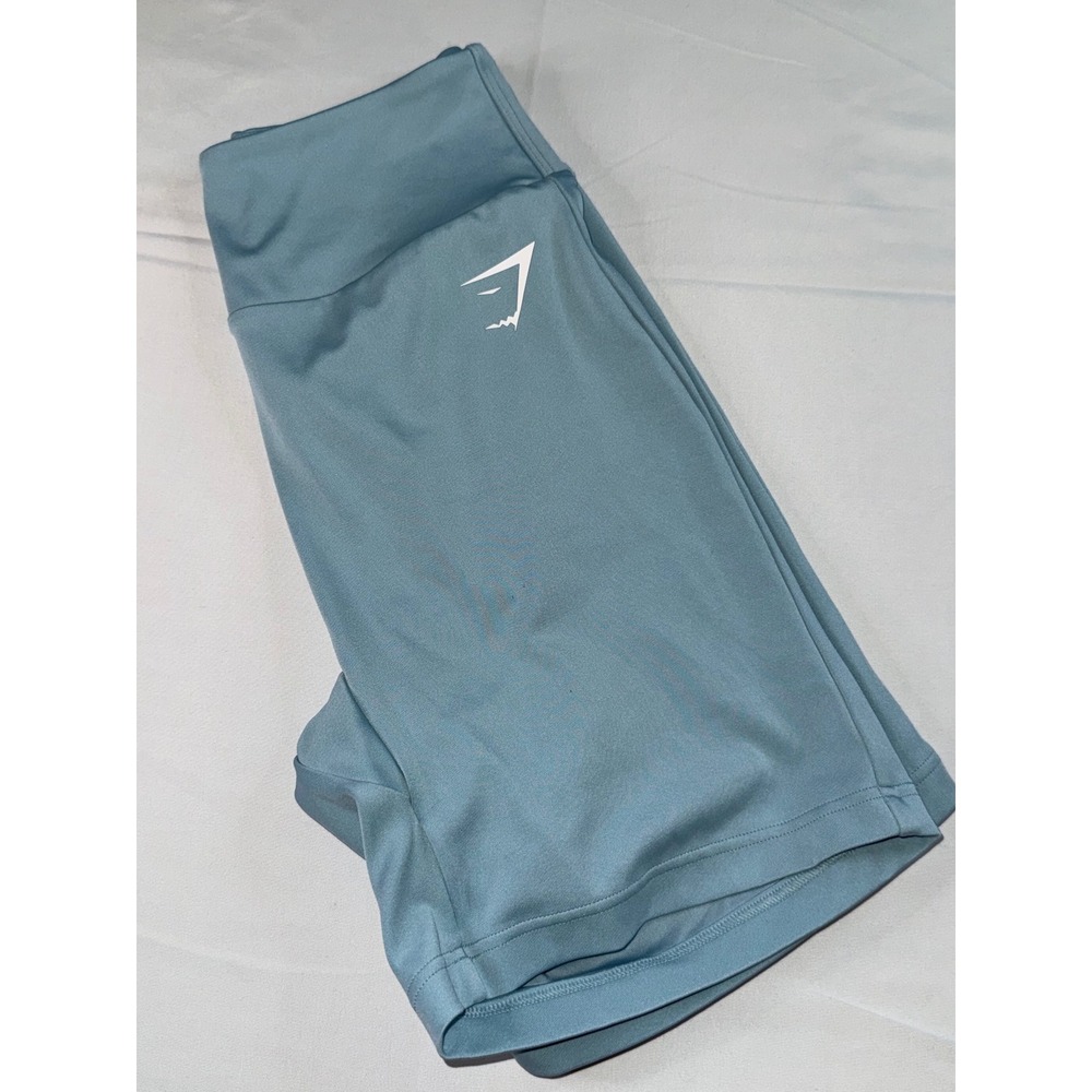 Gymshark Womens High Waisted Scrunch Butt Biker Shorts Blue Athletic Yoga S/M
